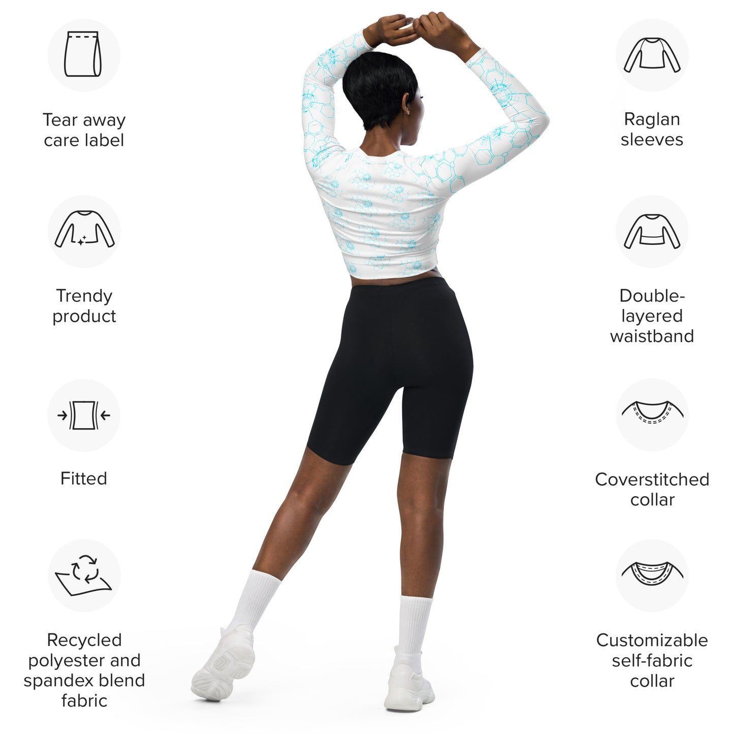 Langarm Shirt Crop Top "Space"