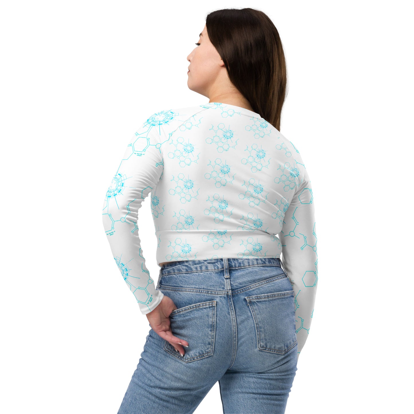 Langarm Shirt Crop Top "Space"