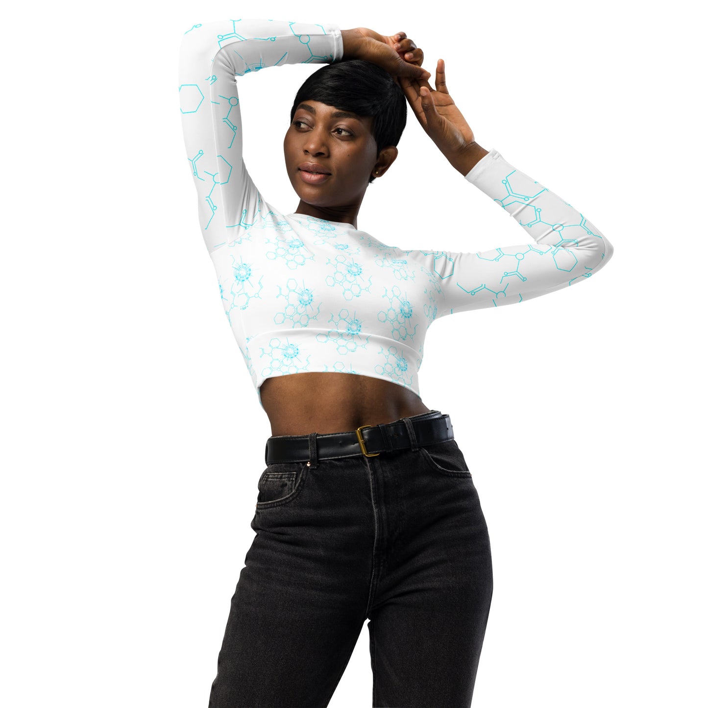 Langarm Shirt Crop Top "Space"