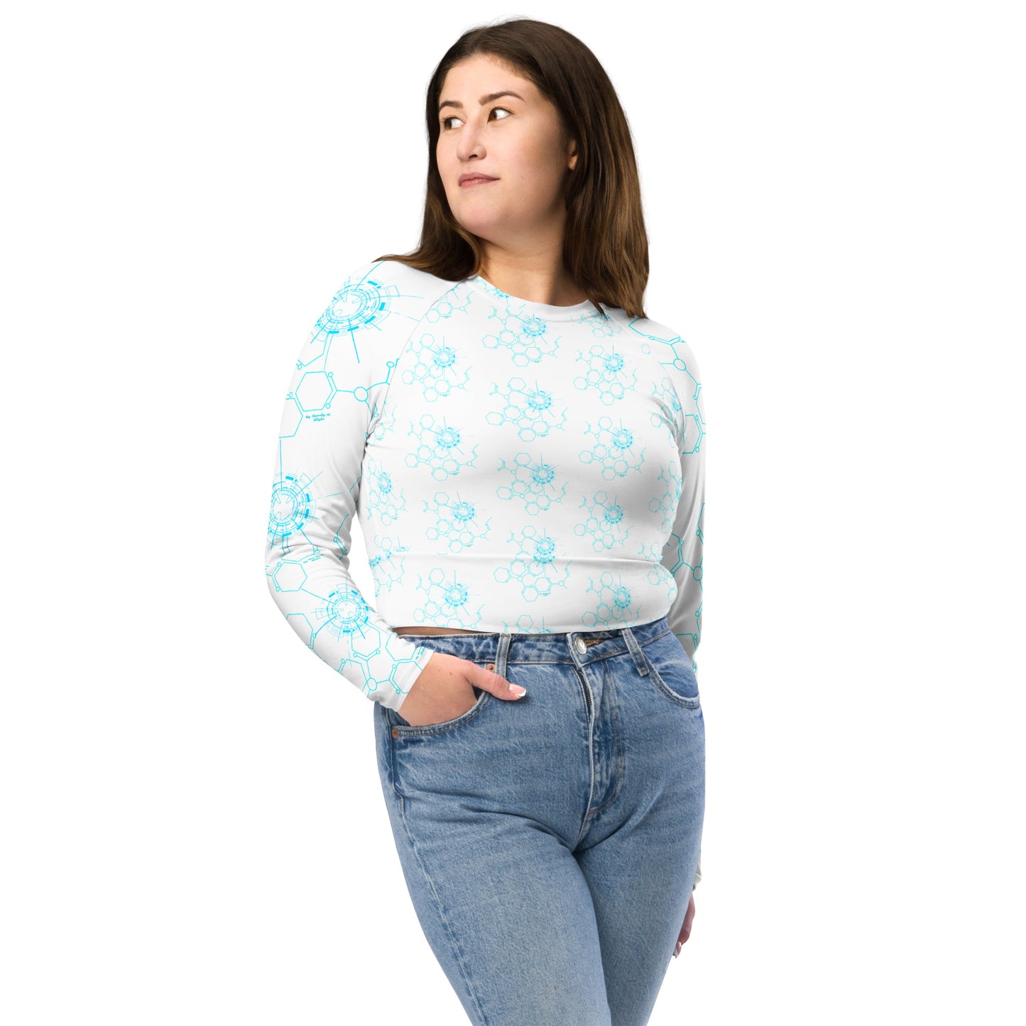Langarm Shirt Crop Top "Space"