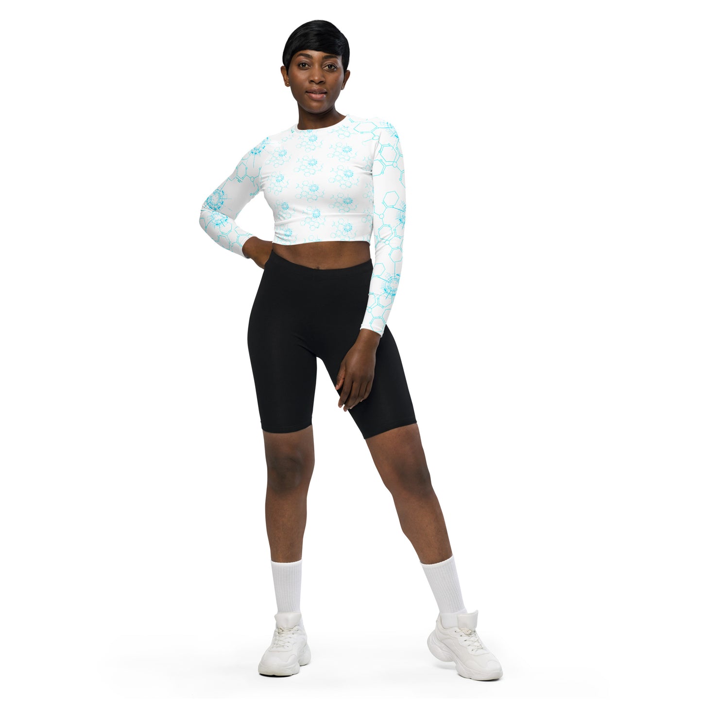 Langarm Shirt Crop Top "Space"