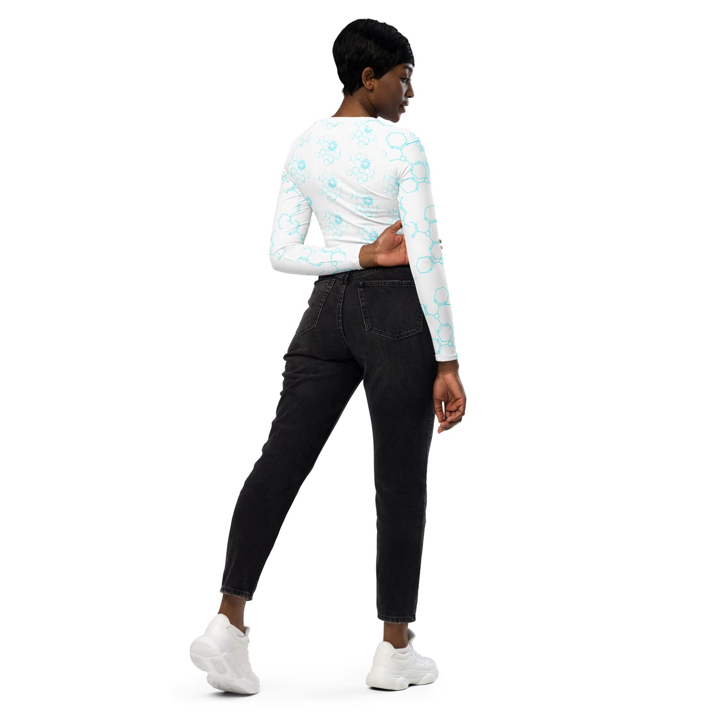 Langarm Shirt Crop Top "Space"