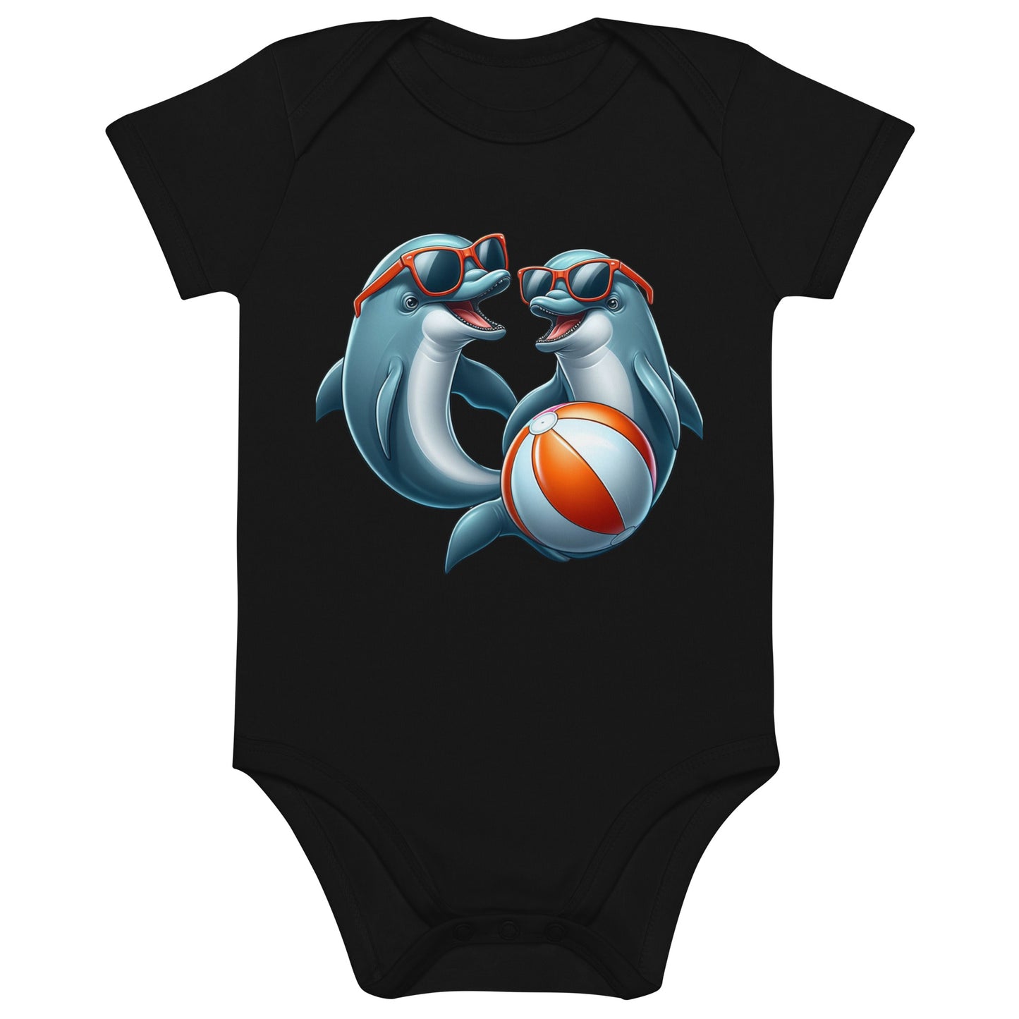 Babystrampler Delphin aus Bio-Baumwolle