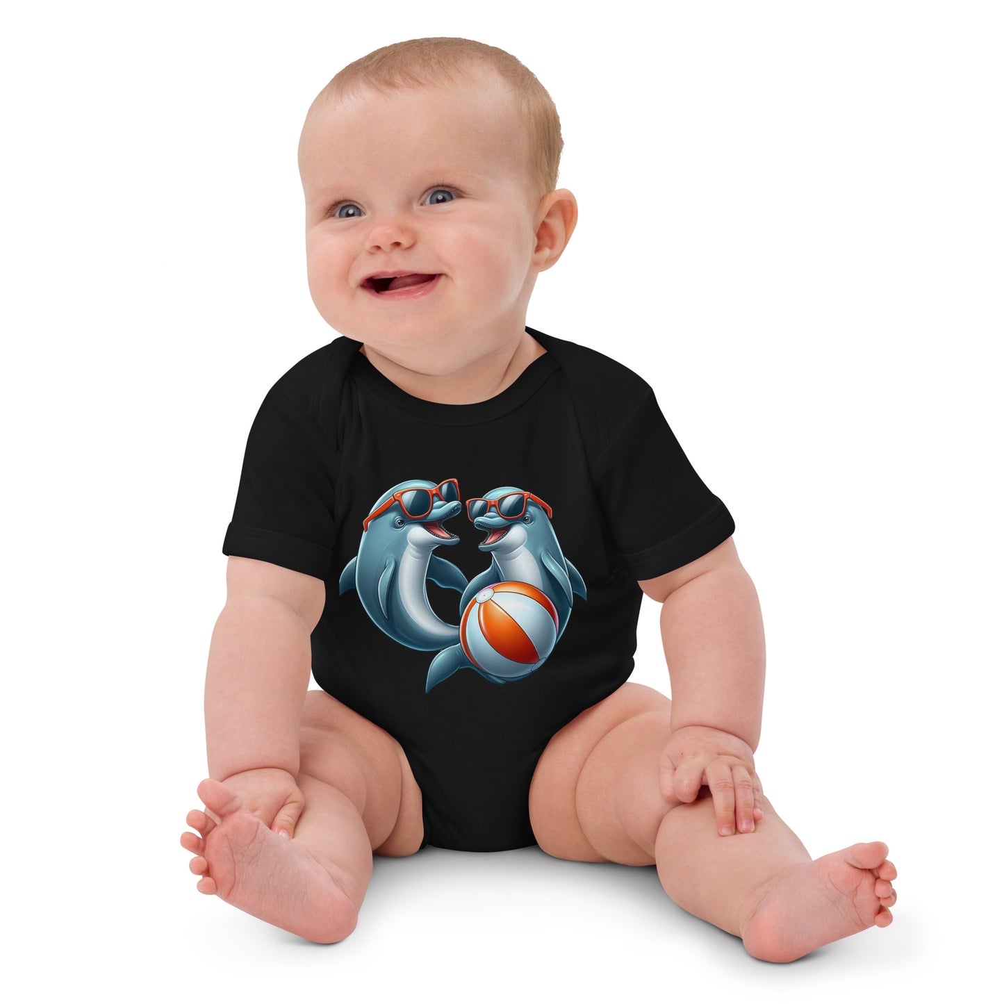 Babystrampler Delphin aus Bio-Baumwolle