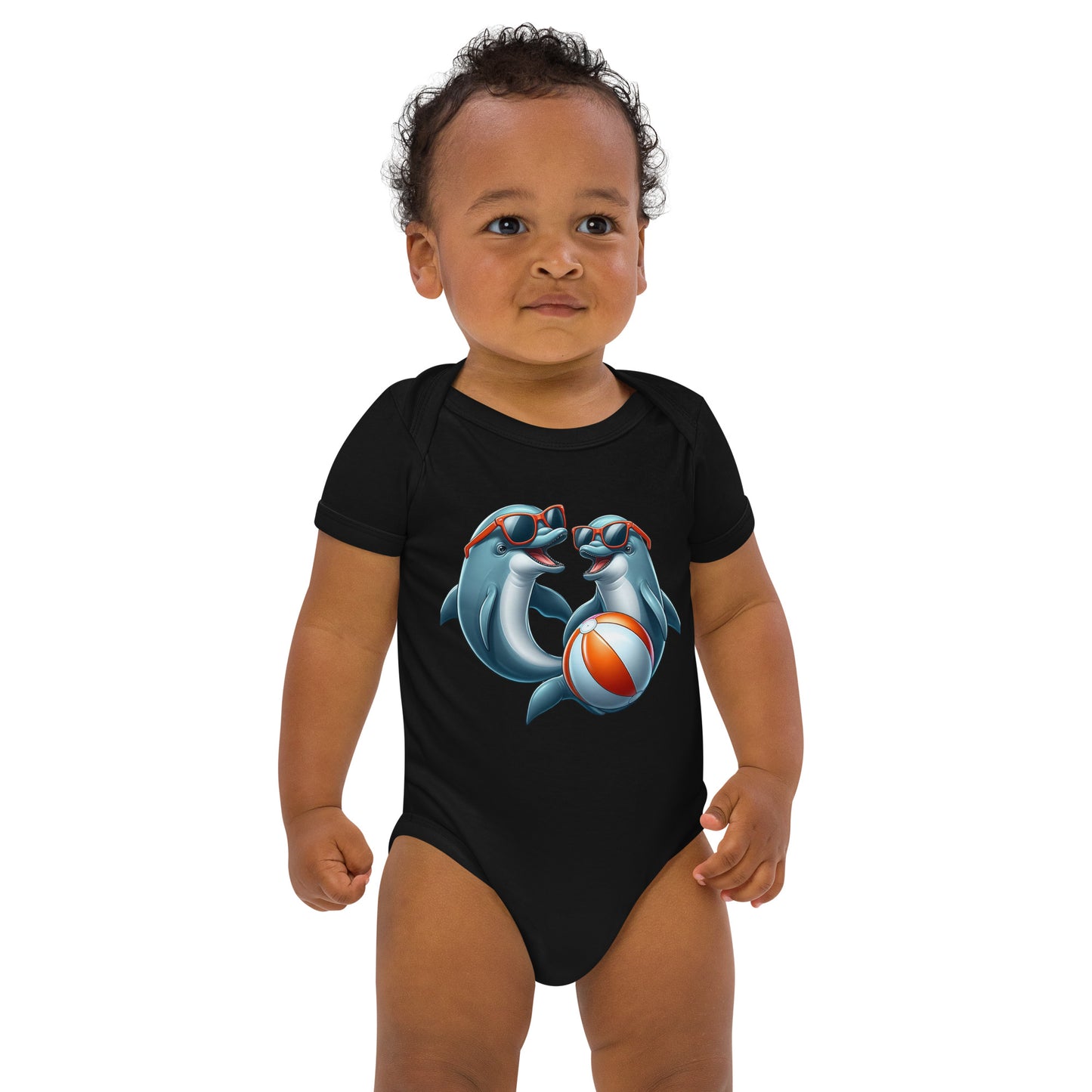 Babystrampler Delphin aus Bio-Baumwolle