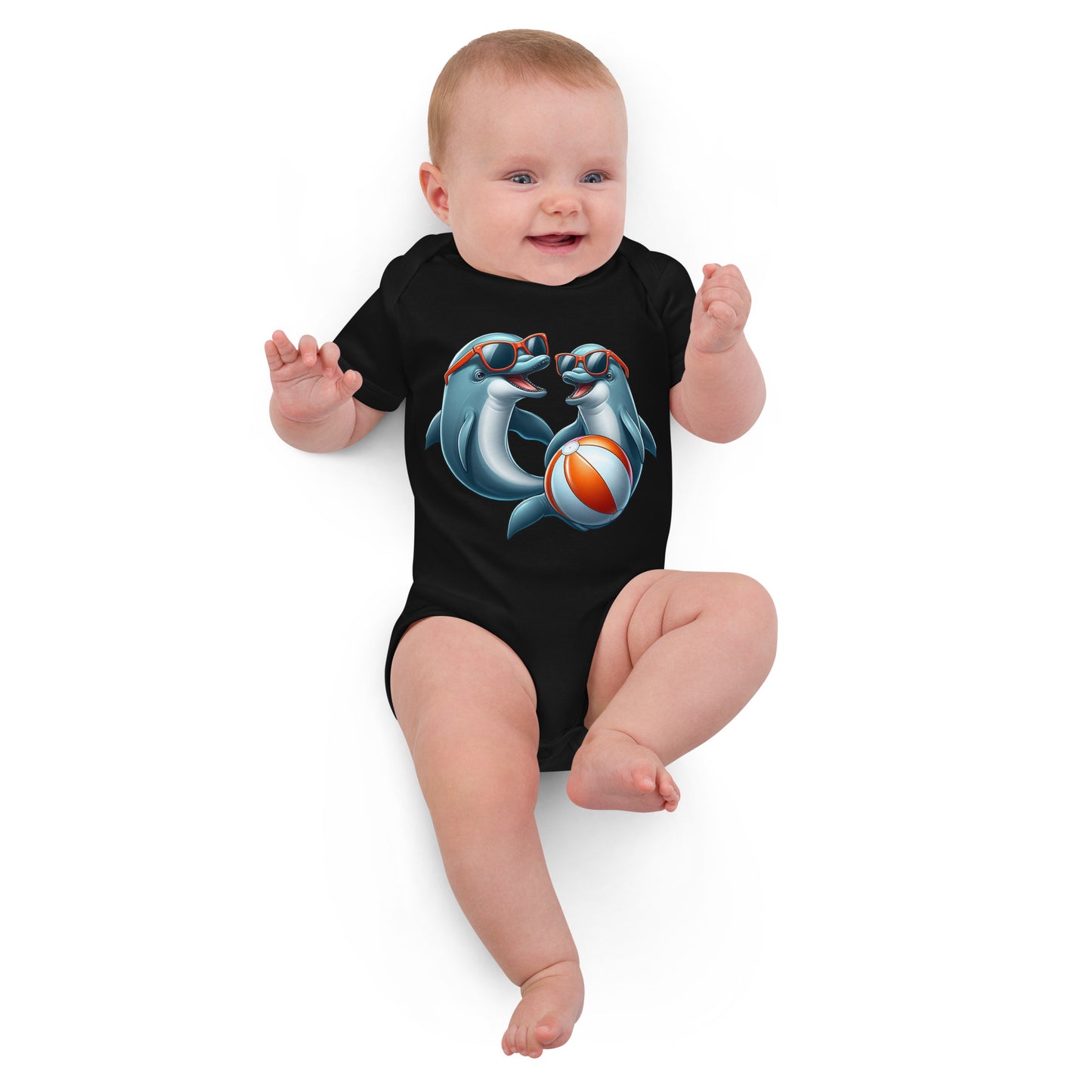 Babystrampler Delphin aus Bio-Baumwolle