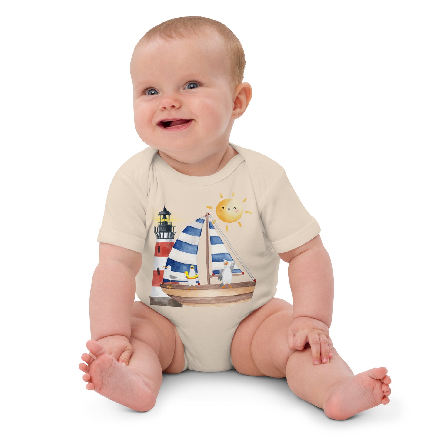 Babystrampler Möve aus Bio-Baumwolle