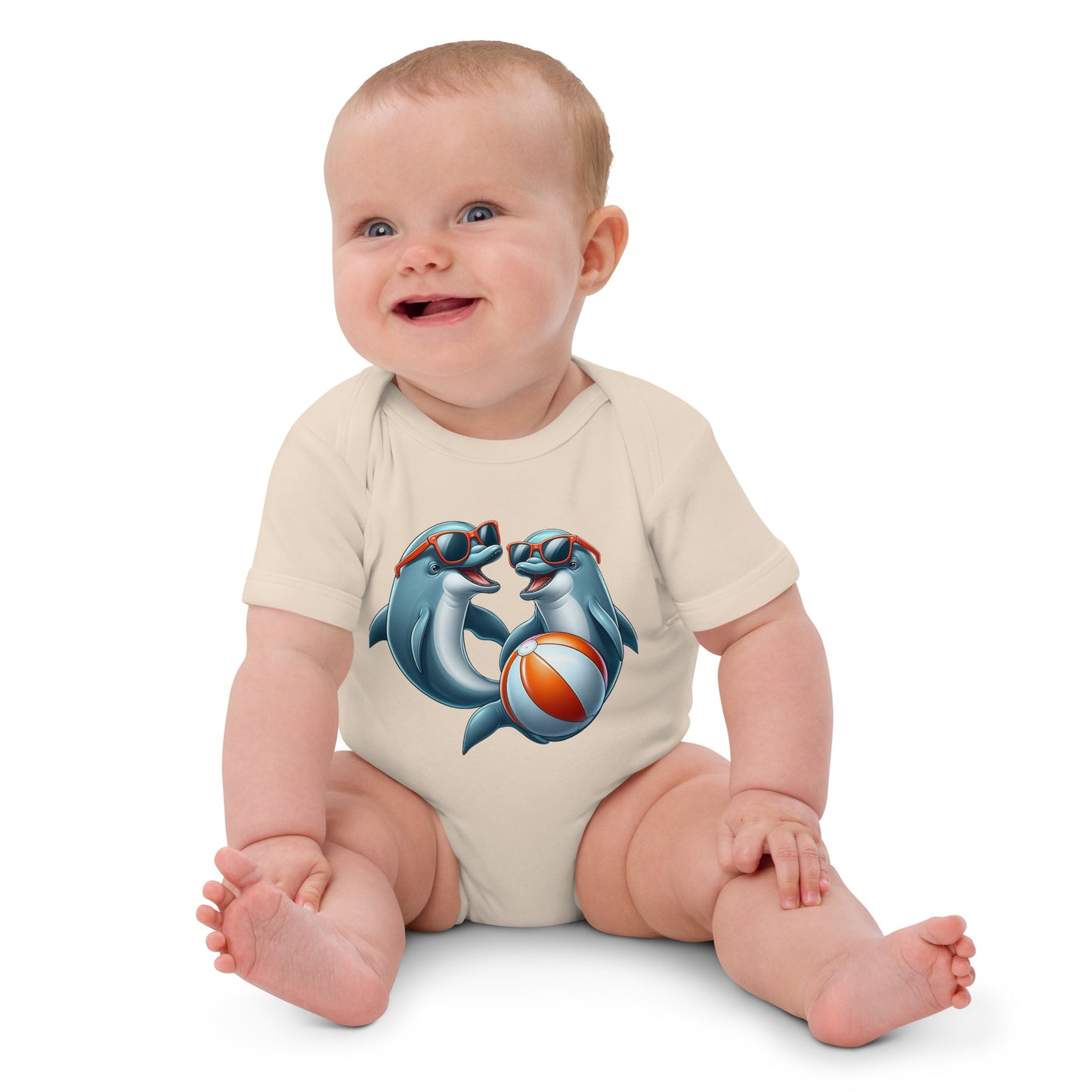 Babystrampler Delphin aus Bio-Baumwolle