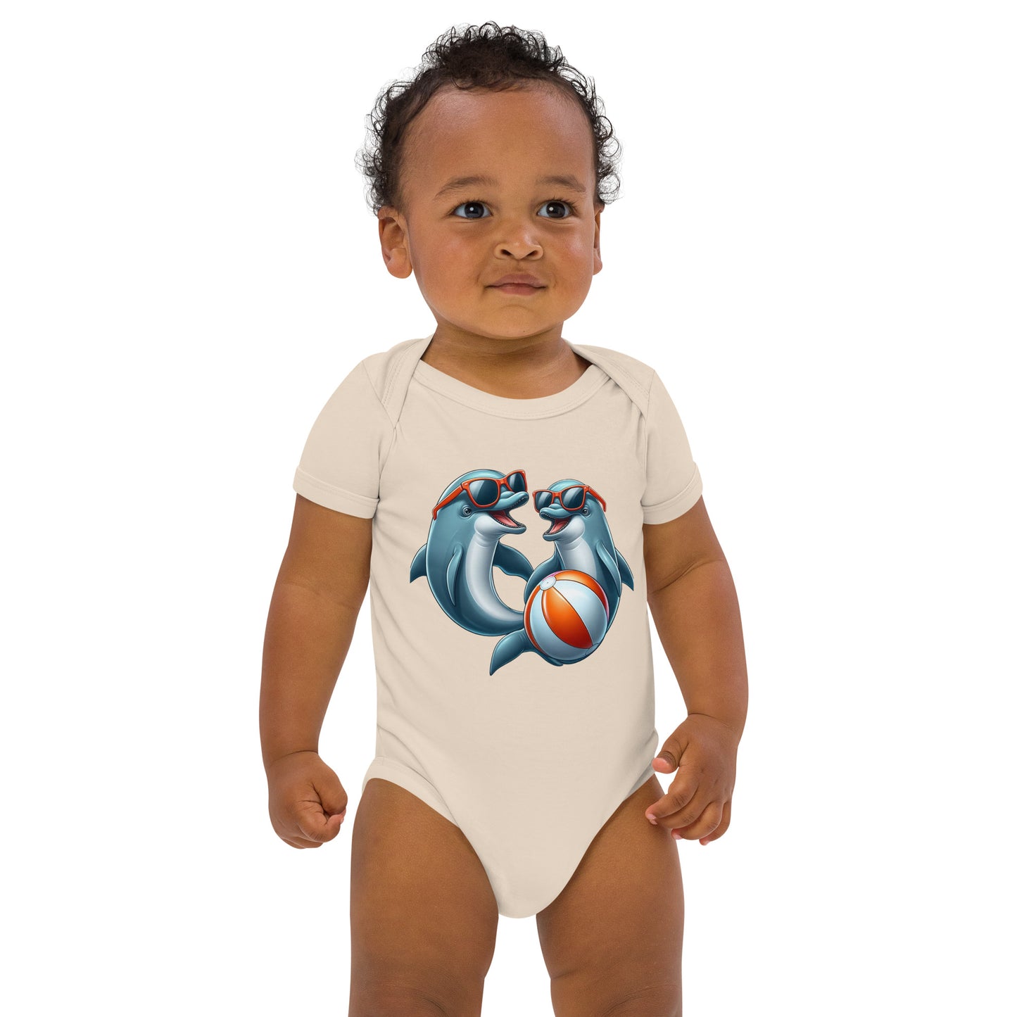Babystrampler Delphin aus Bio-Baumwolle
