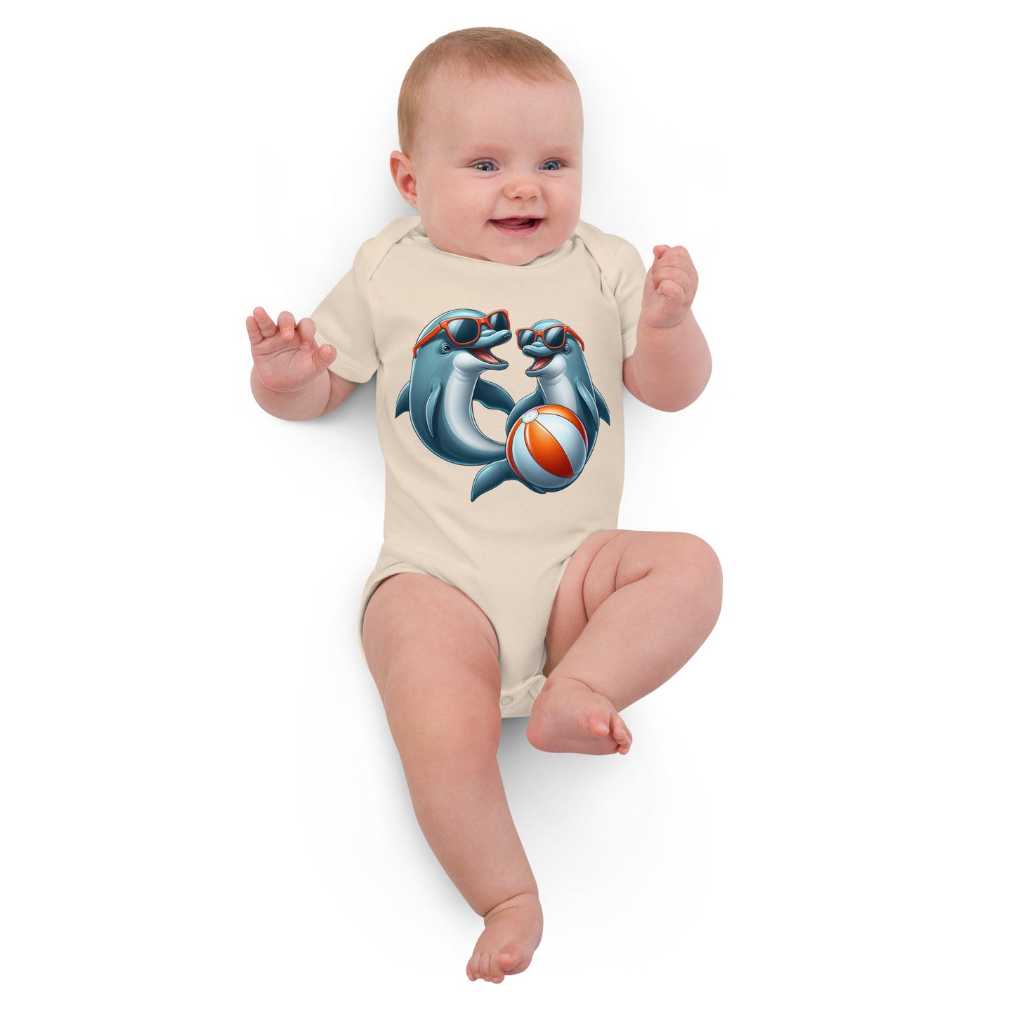 Babystrampler Delphin aus Bio-Baumwolle