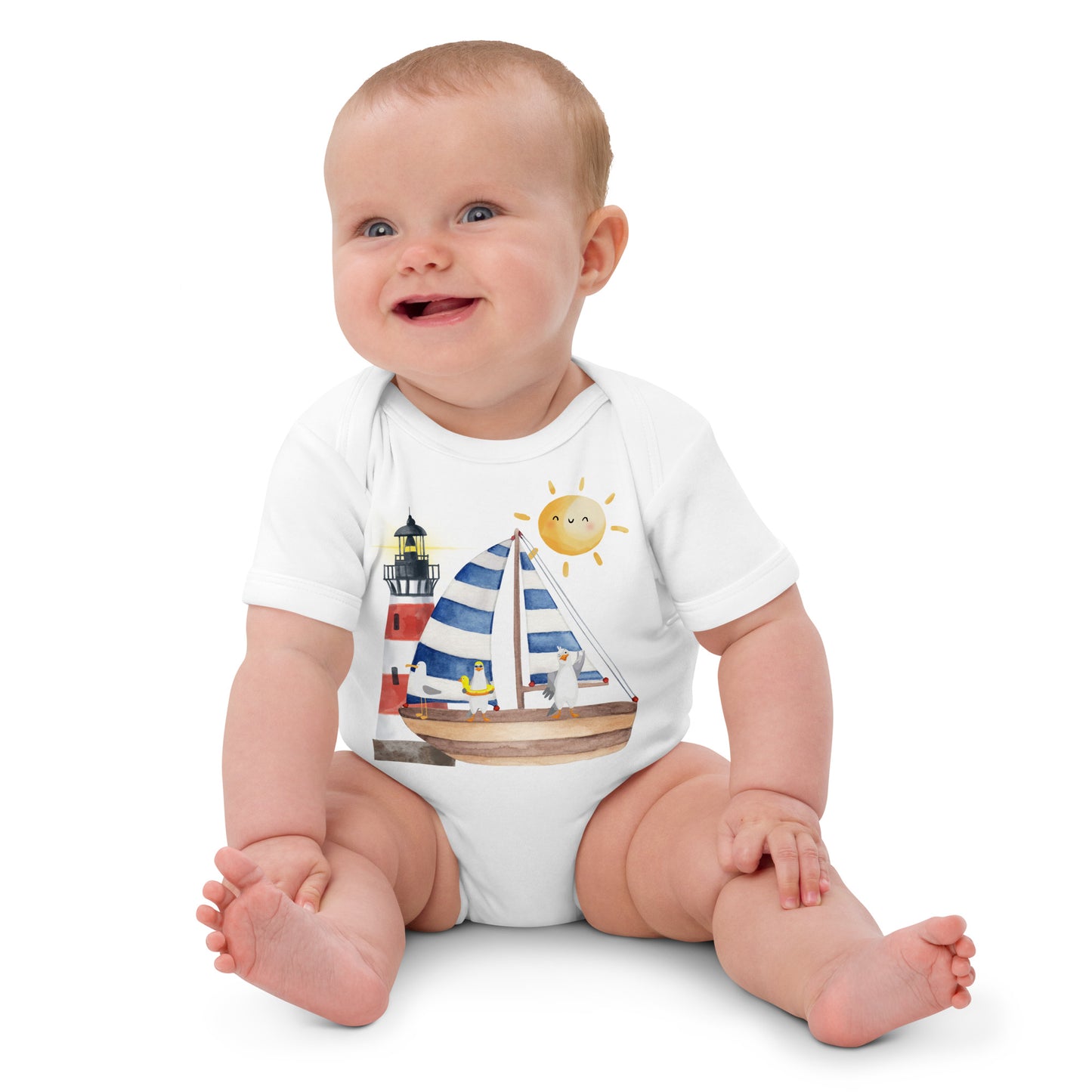Babystrampler Möve aus Bio-Baumwolle