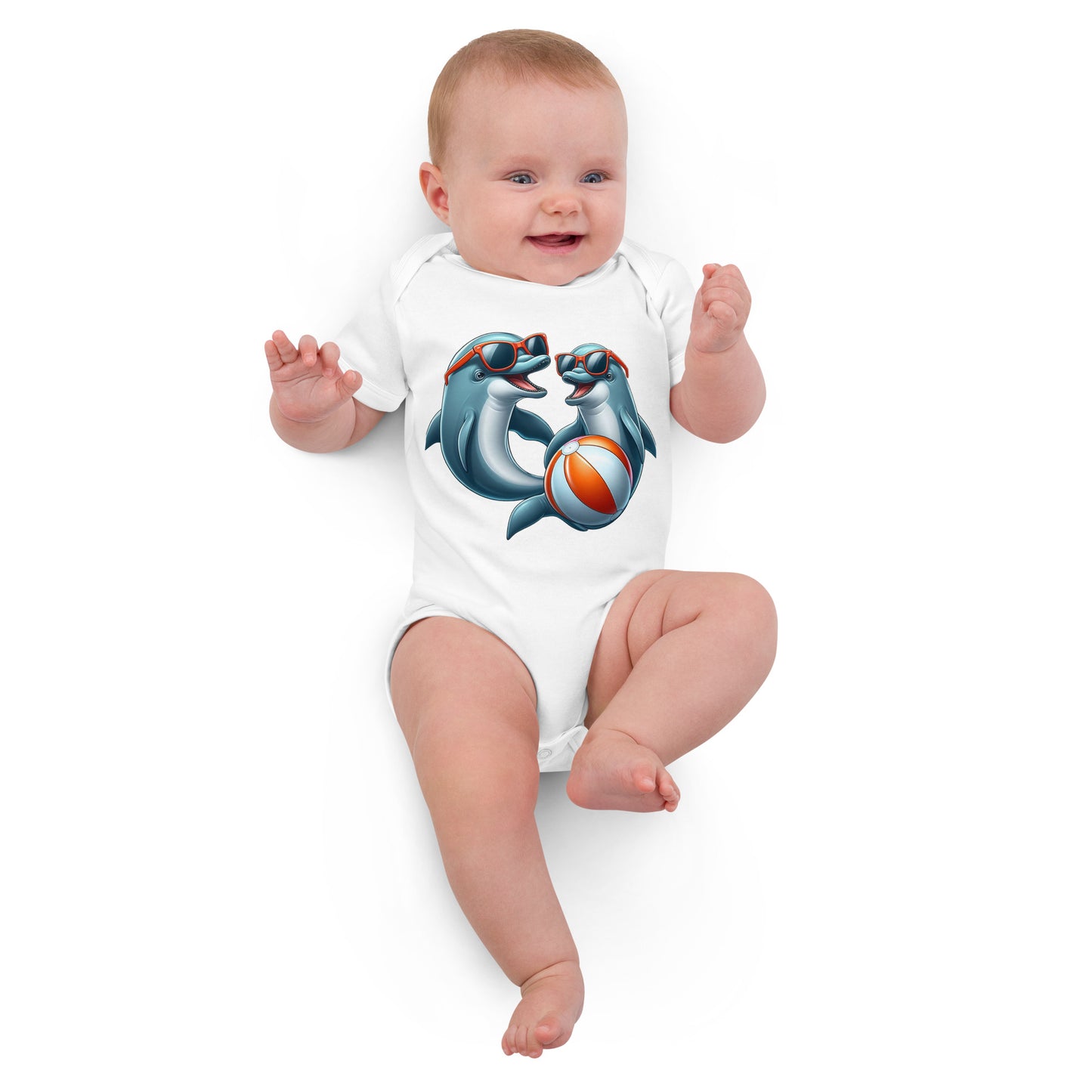 Babystrampler Delphin aus Bio-Baumwolle