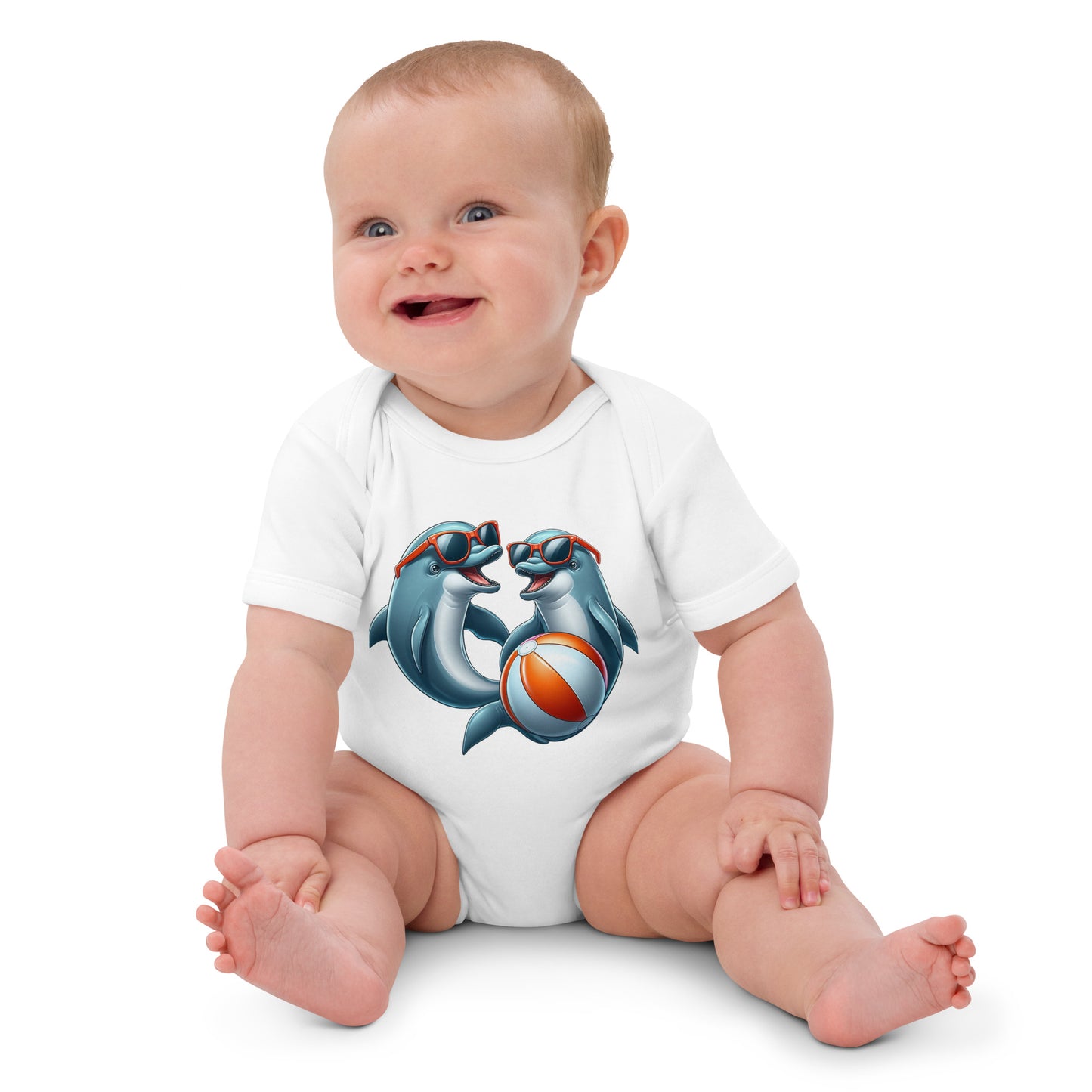 Babystrampler Delphin aus Bio-Baumwolle