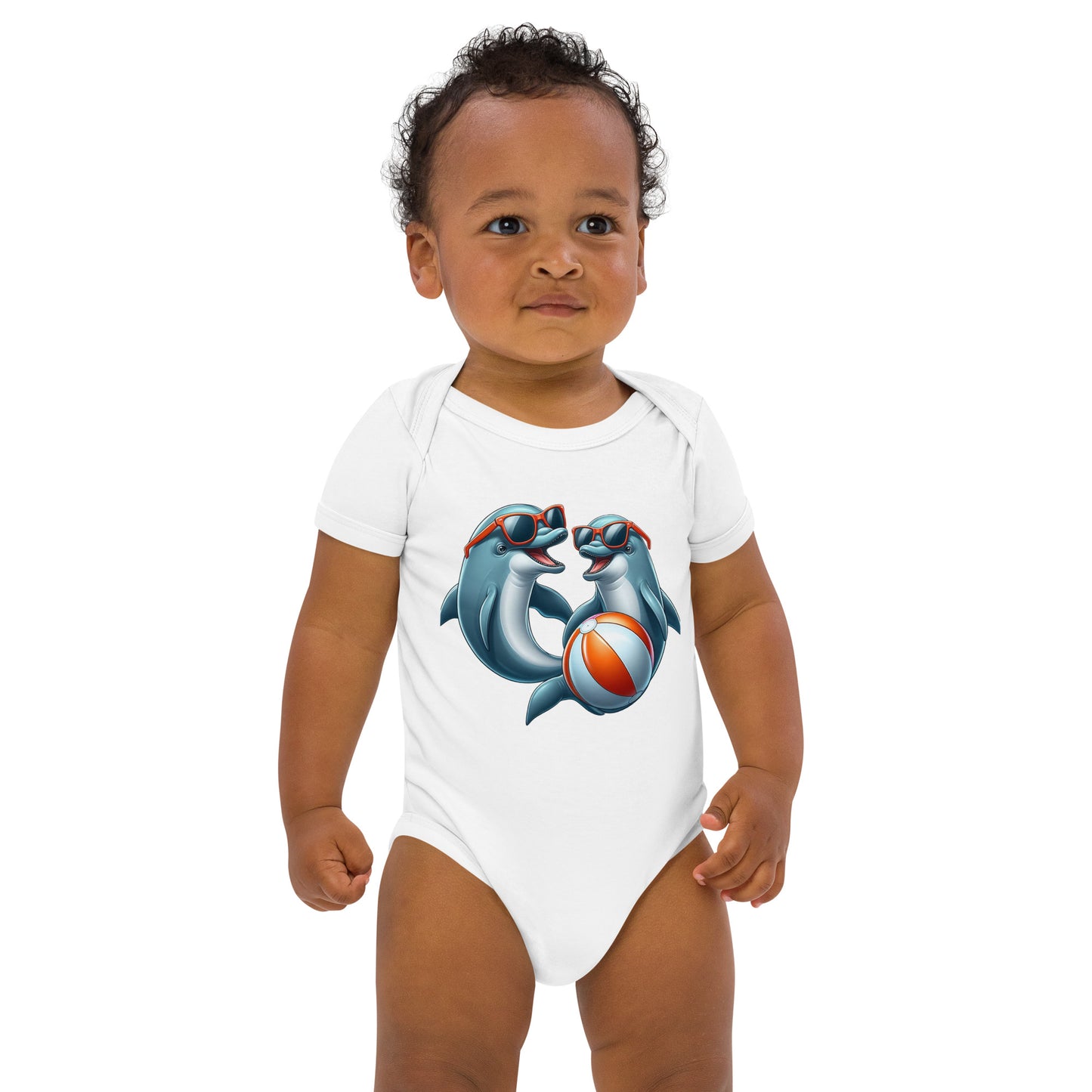 Babystrampler Delphin aus Bio-Baumwolle